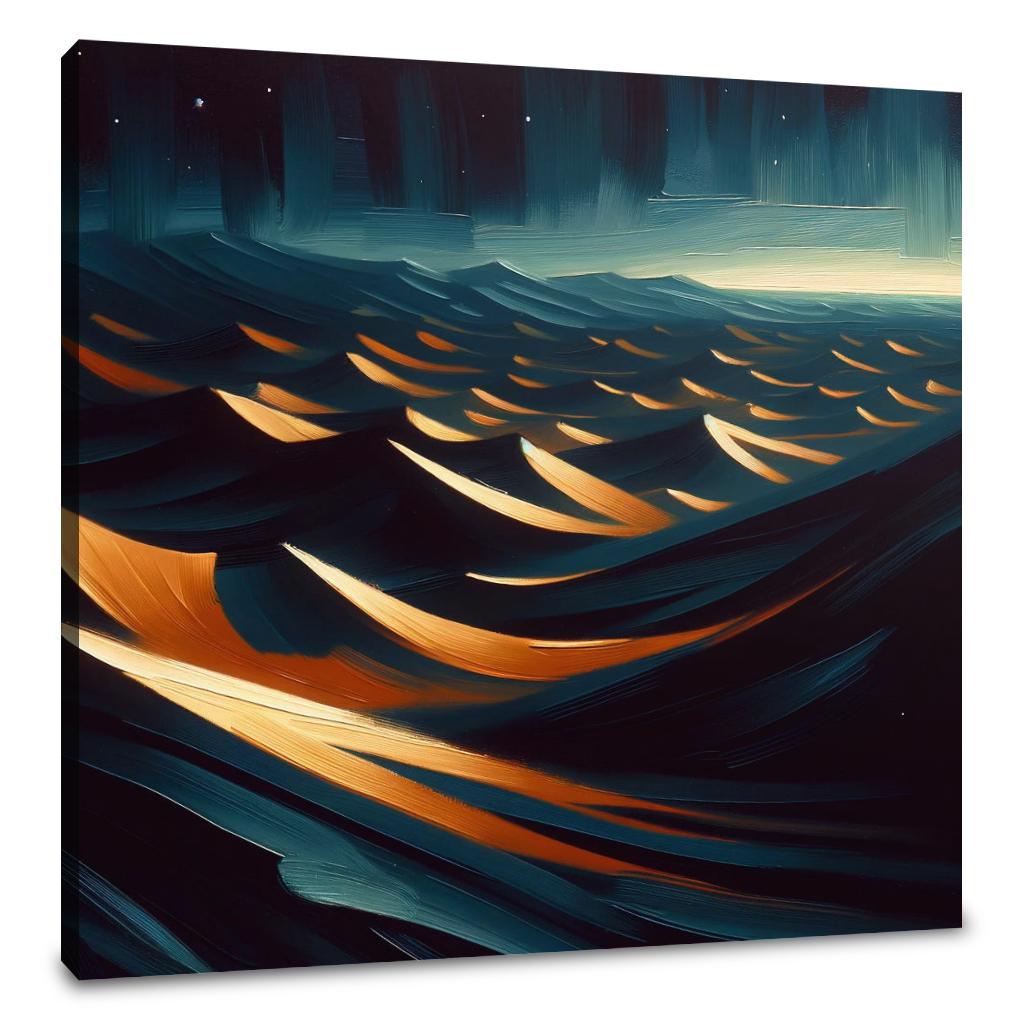 Midnight Desert Dunes Canvas
