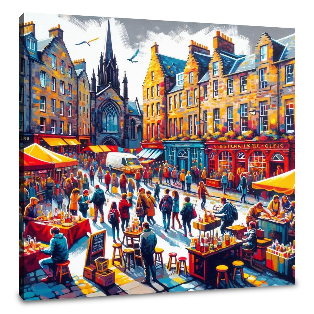 Edinburgh Grassmarket Vibrance Canvas