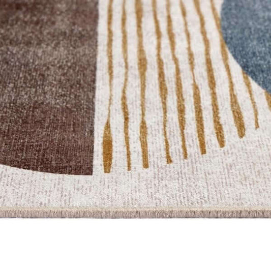 Eco-Washable Rug Geometric Design