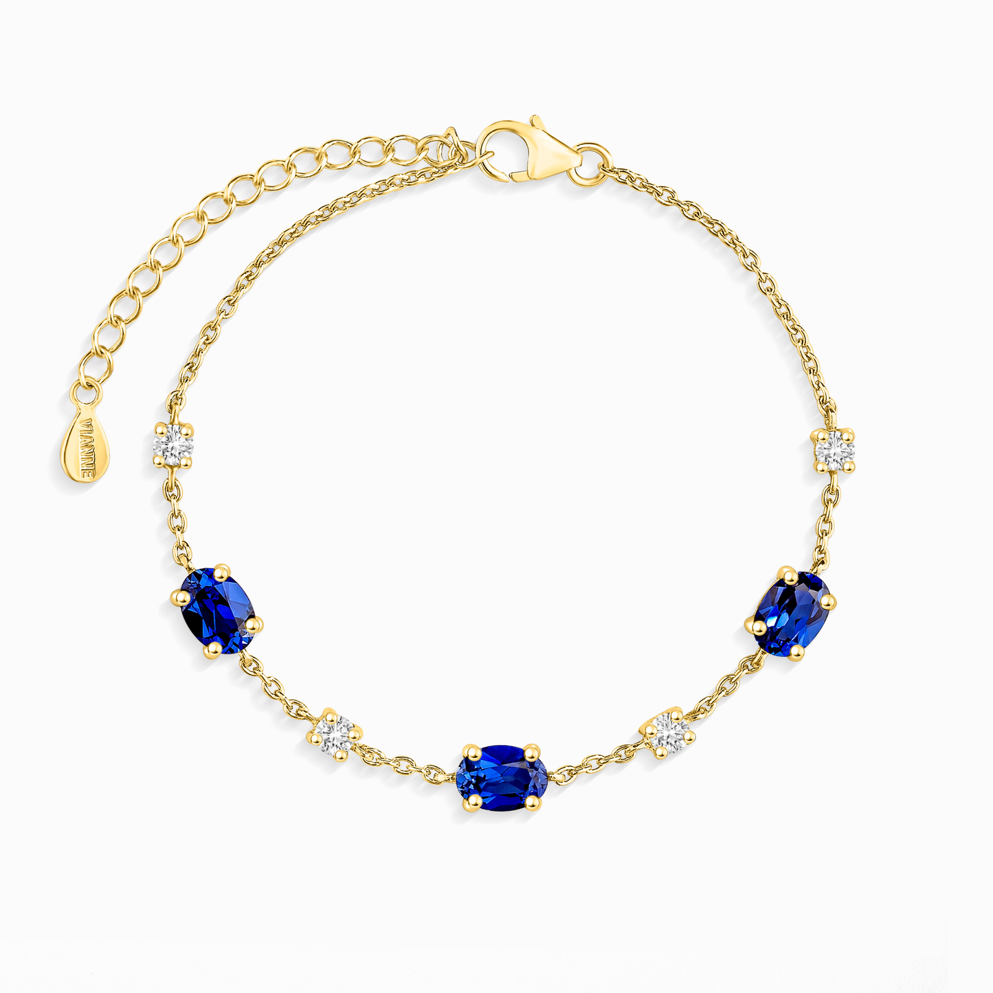 Blue Sapphire Bracelet in 18k Gold Vermeil