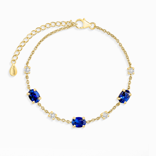 Blue Sapphire Bracelet in 18k Gold Vermeil