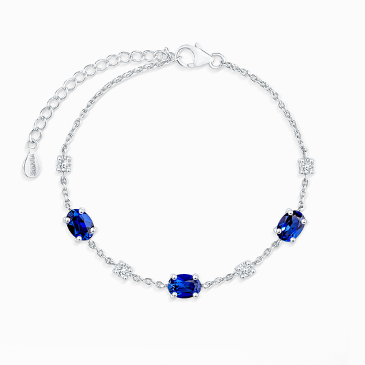 Blue Sapphire Bracelet in Sterling Silver