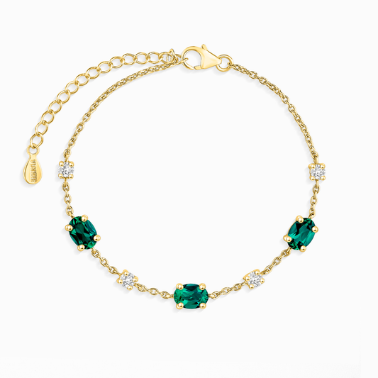 Emerald Bracelet in 18k Gold Vermeil
