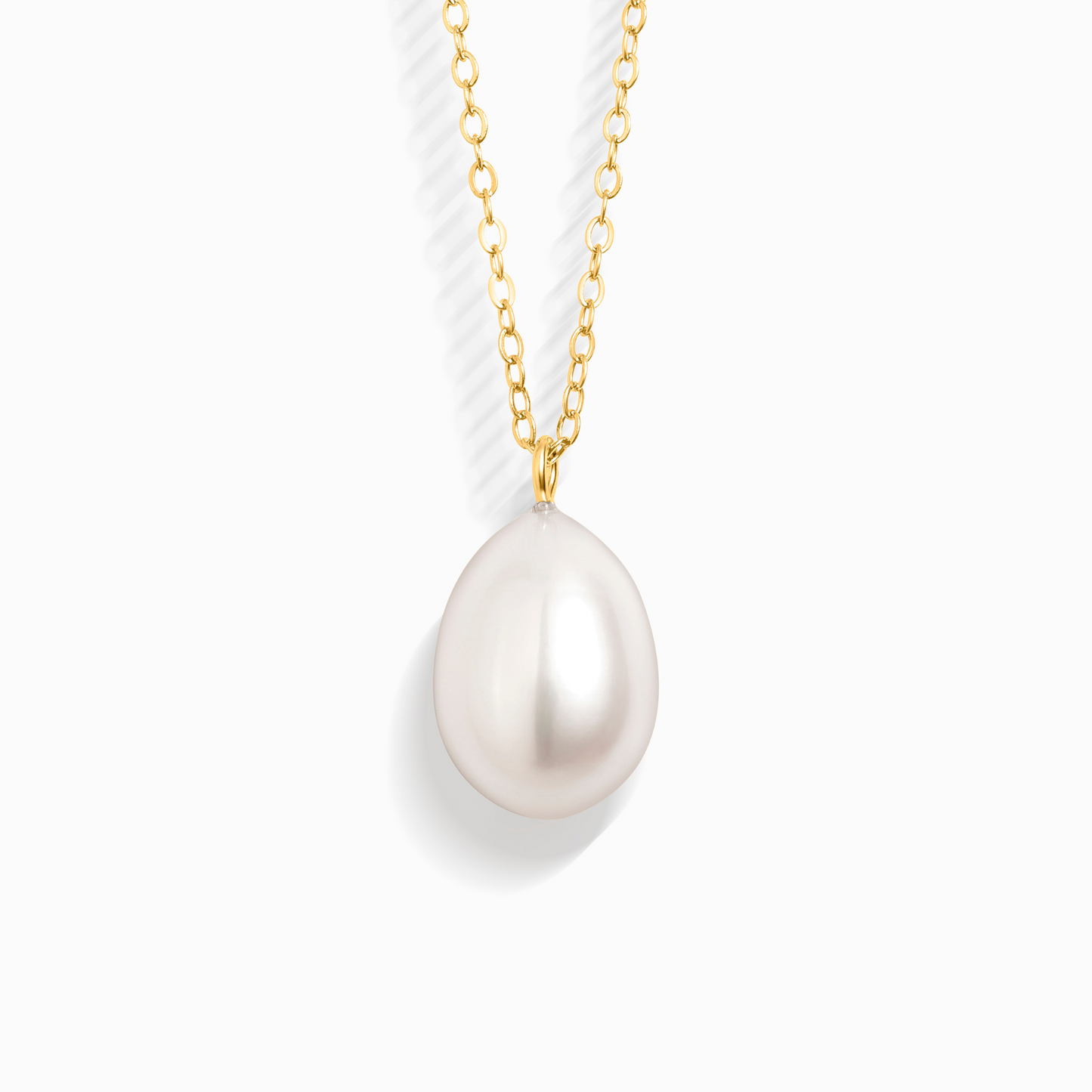 Large Freshwater Pearl Pendant Necklace in 18k Gold Vermeil