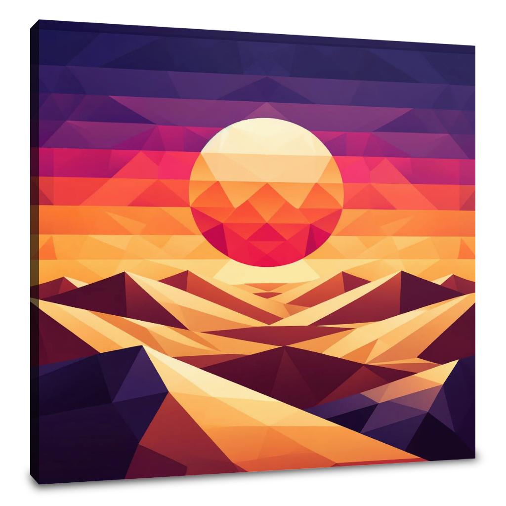 Desert Dusk Geometry Canvas