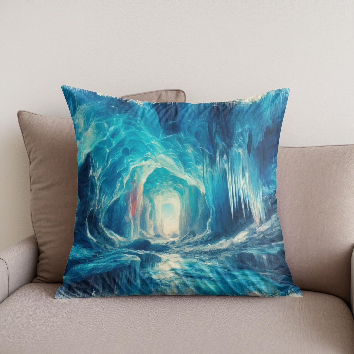 Ice Cave Wonders Cotton Cushion