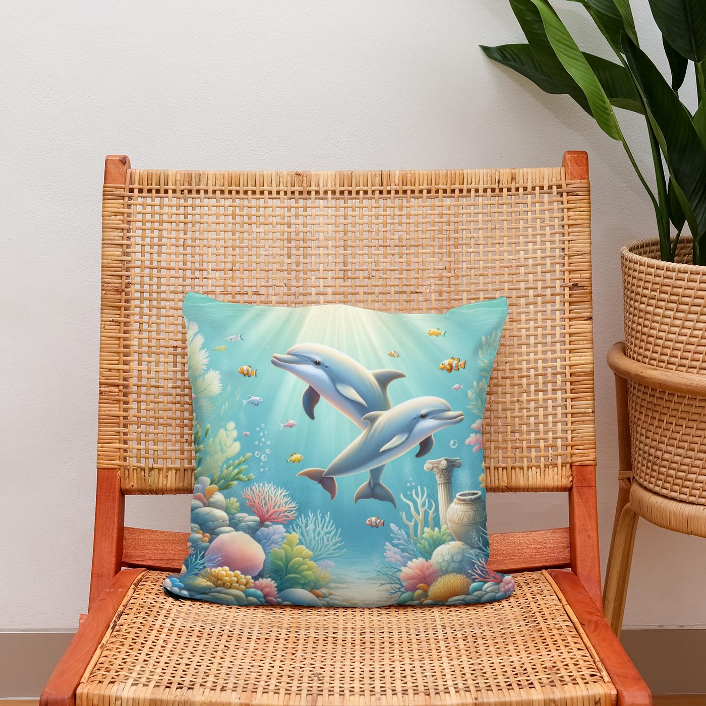Dolphin Dreamland Cotton Cushion