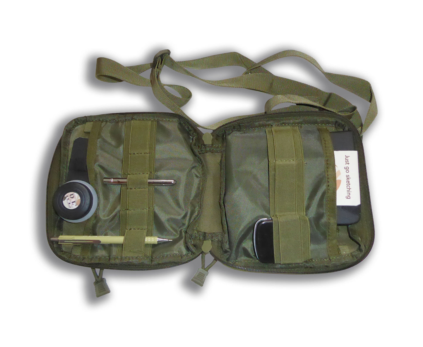 Medium Water-Resistant Nylon Sketching Case (with Strap + Carabiner)