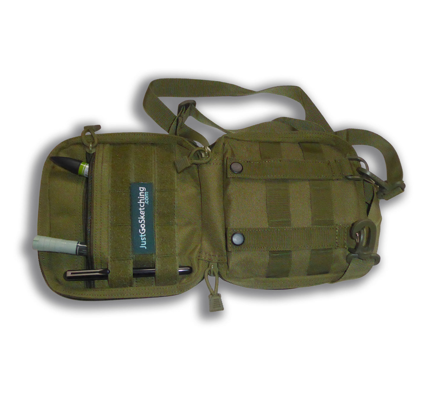 Medium Water-Resistant Nylon Sketching Case (with Strap + Carabiner)