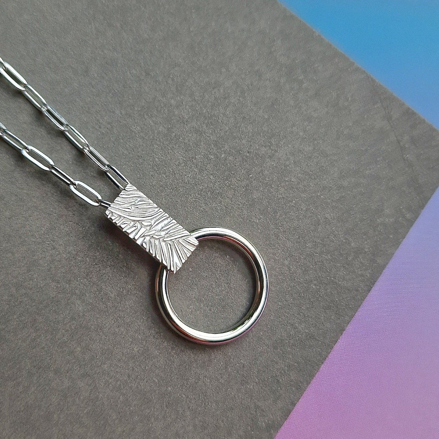 Contrasting Chunky Textured Sterling Silver Necklace