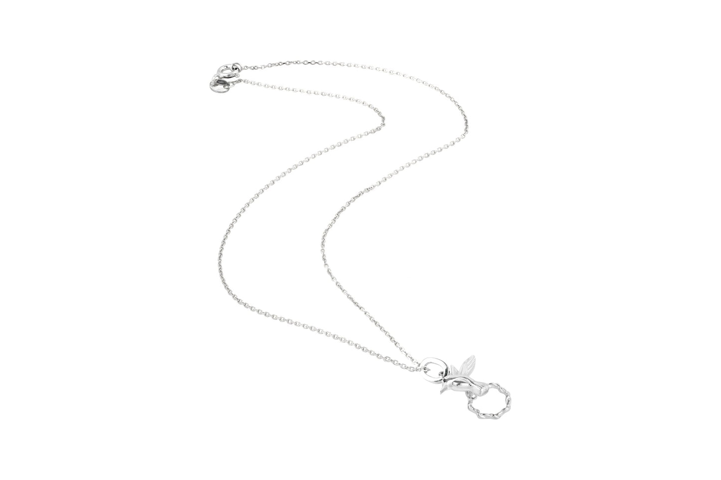 Humming Bird Sterling Silver Chain Necklace