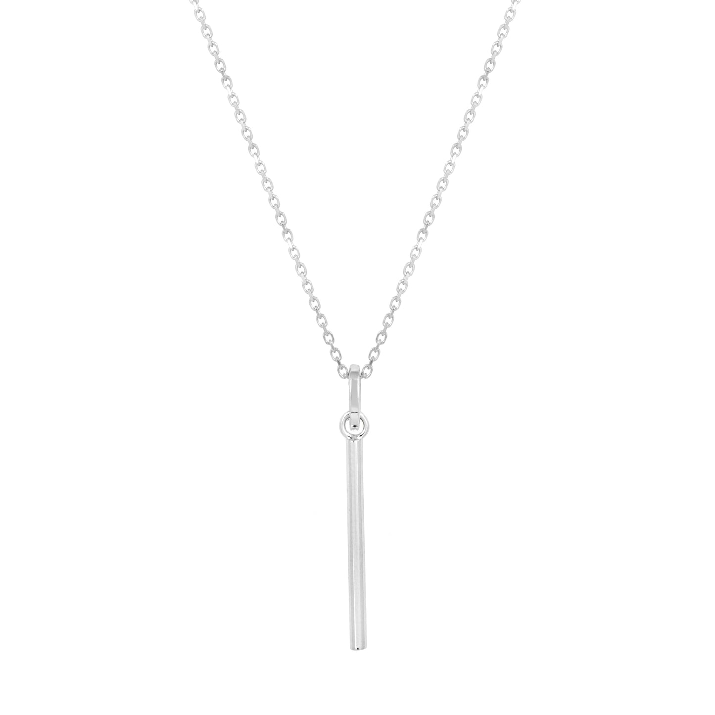 Minimalist Silver Bar Pendant Necklace