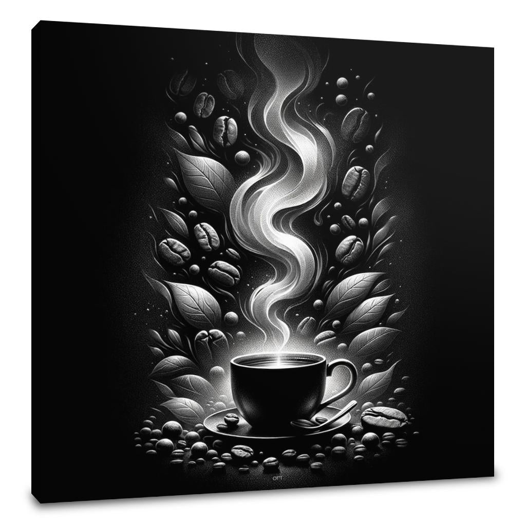 Steamy Mornings: Silver Aroma Canvas
