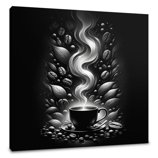 Steamy Mornings: Silver Aroma Canvas