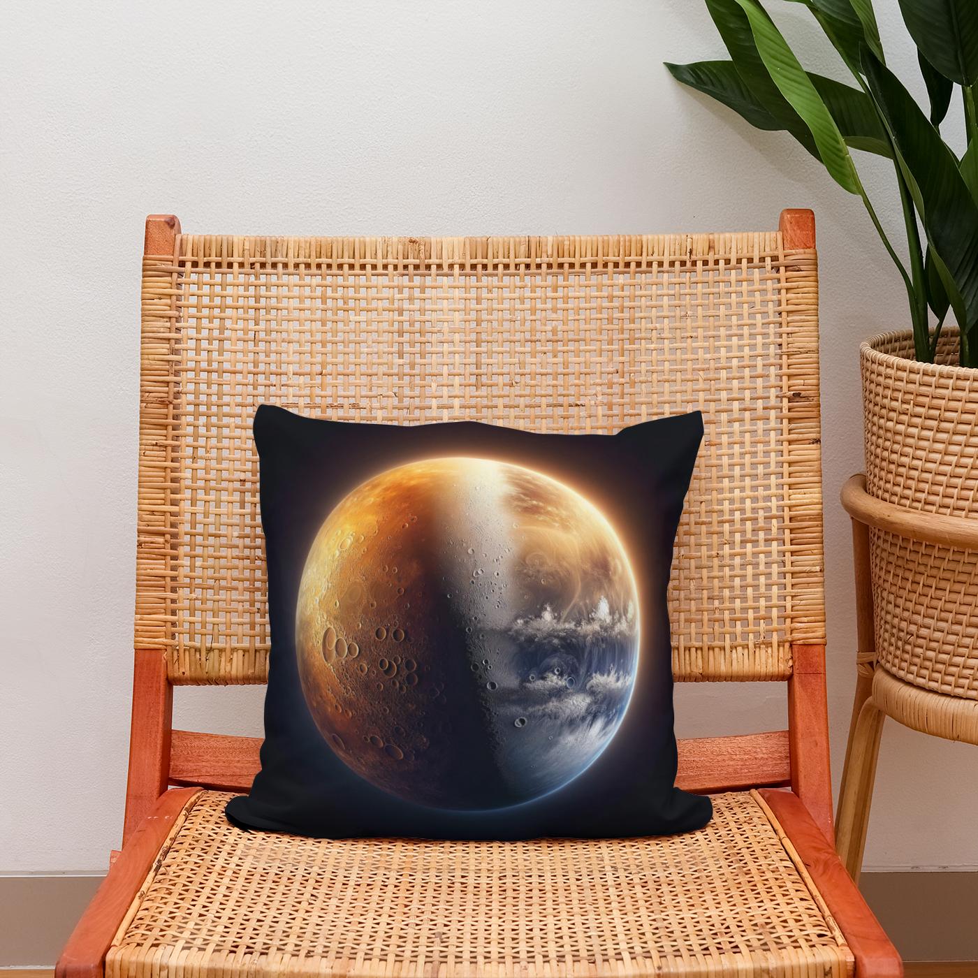 Mercury's Twilight Divide Cotton Cushion