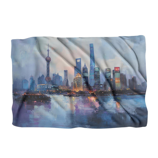 Shanghai Skyline Harmony Blanket