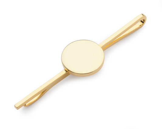 Round Gold Plate Tie Slide