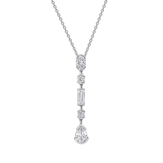 Diamonfire Elongated Half Bezel Pendant
