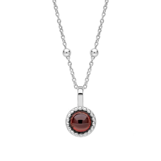 Beginnings Milgrain Semi-Precious Cabochon Birthstone Pendant