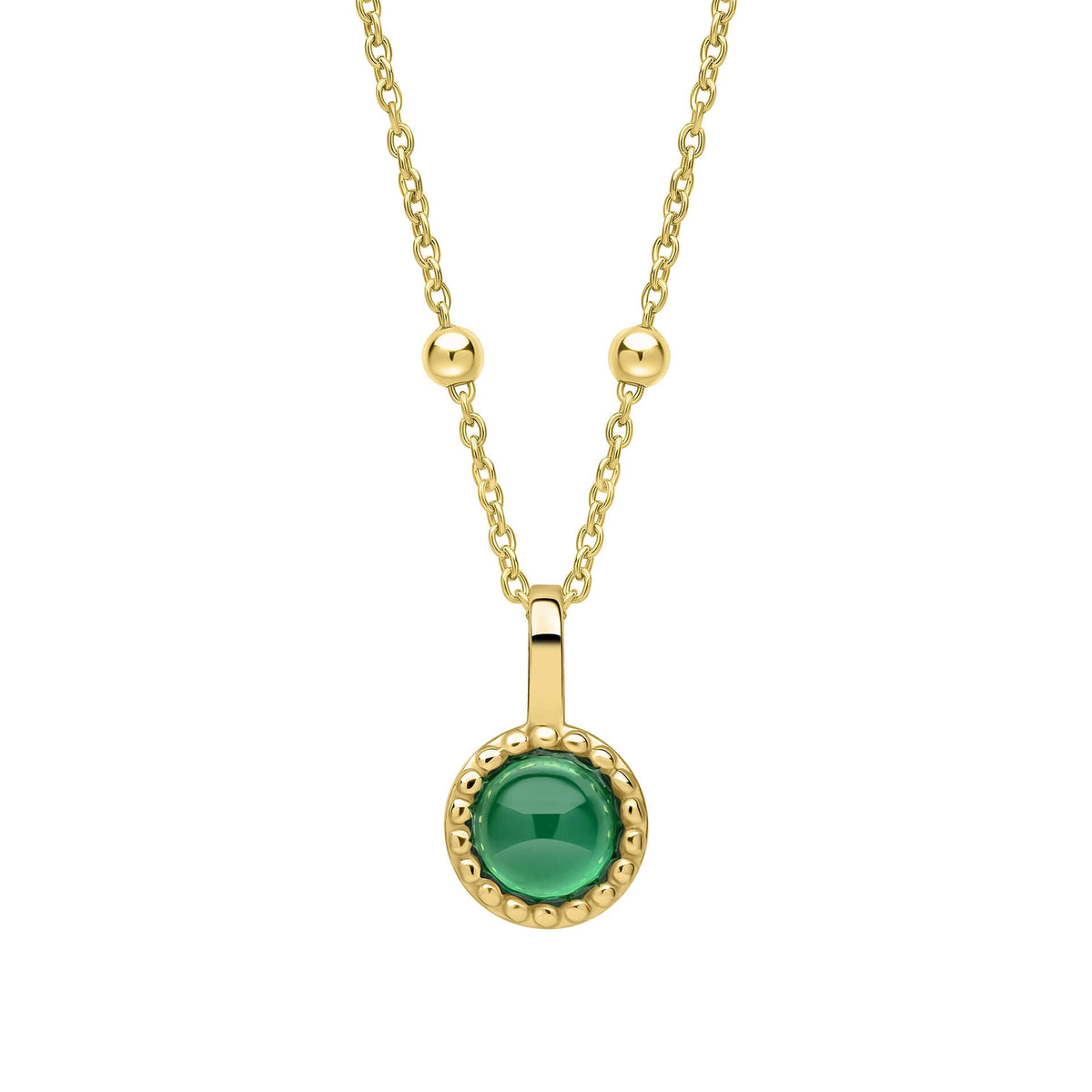 Beginnings Milgrain Semi-Precious Cabochon Birthstone Pendant