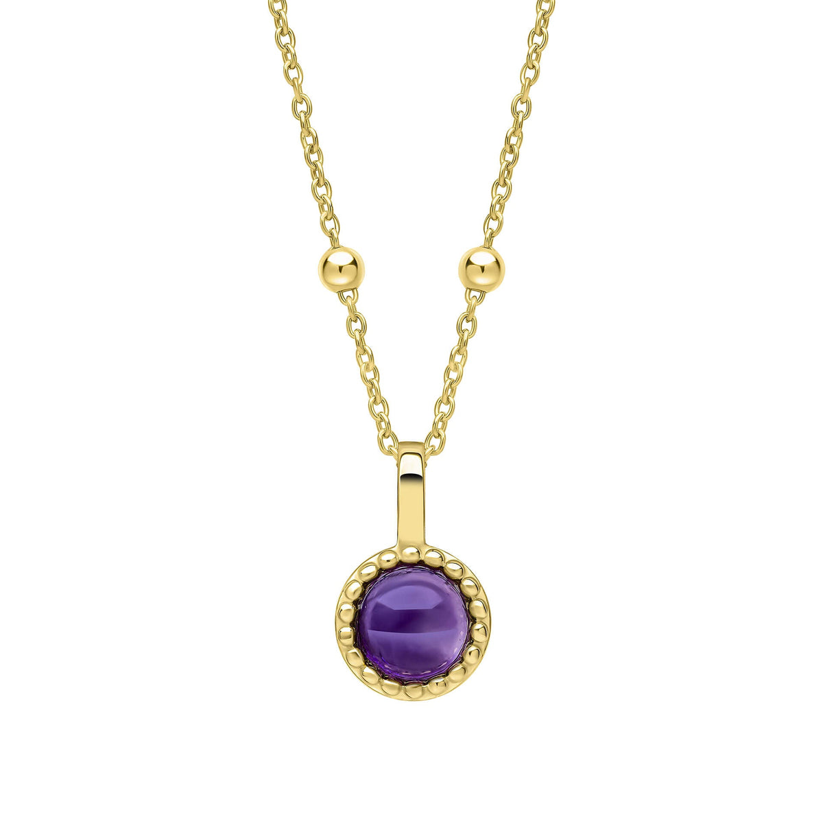 Beginnings Milgrain Semi-Precious Cabochon Birthstone Pendant