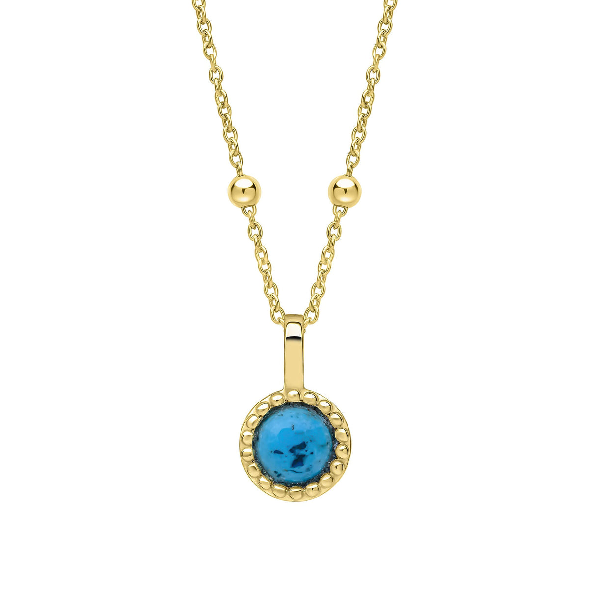 Beginnings Milgrain Semi-Precious Cabochon Birthstone Pendant