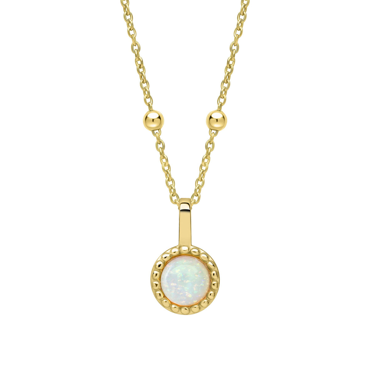 Beginnings Milgrain Semi-Precious Cabochon Birthstone Pendant