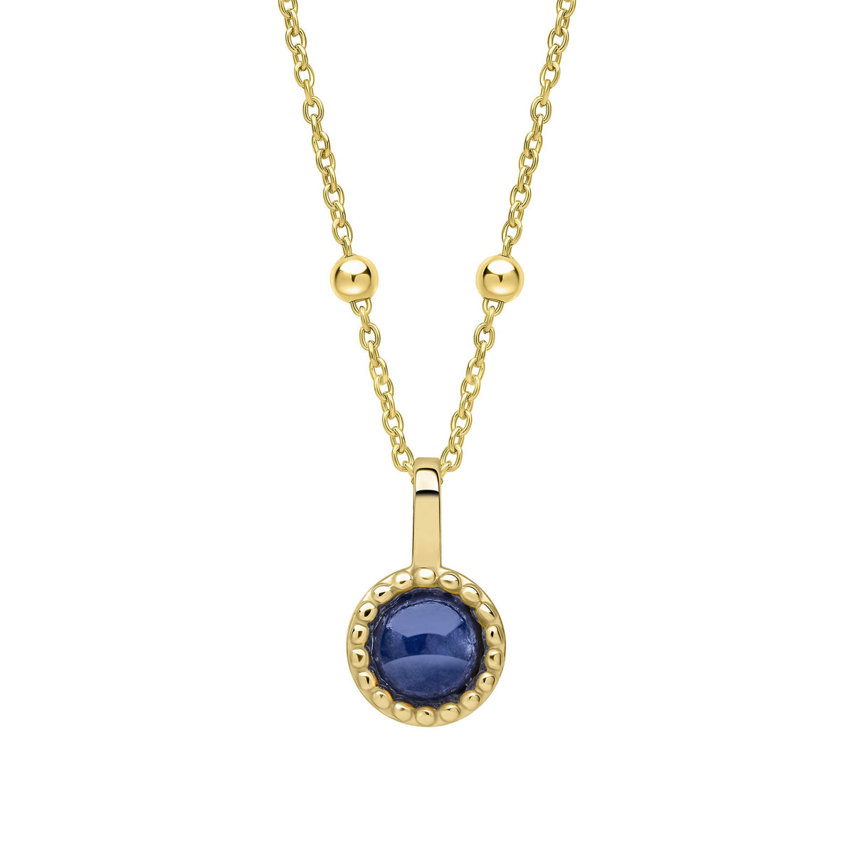 Beginnings Milgrain Semi-Precious Cabochon Birthstone Pendant