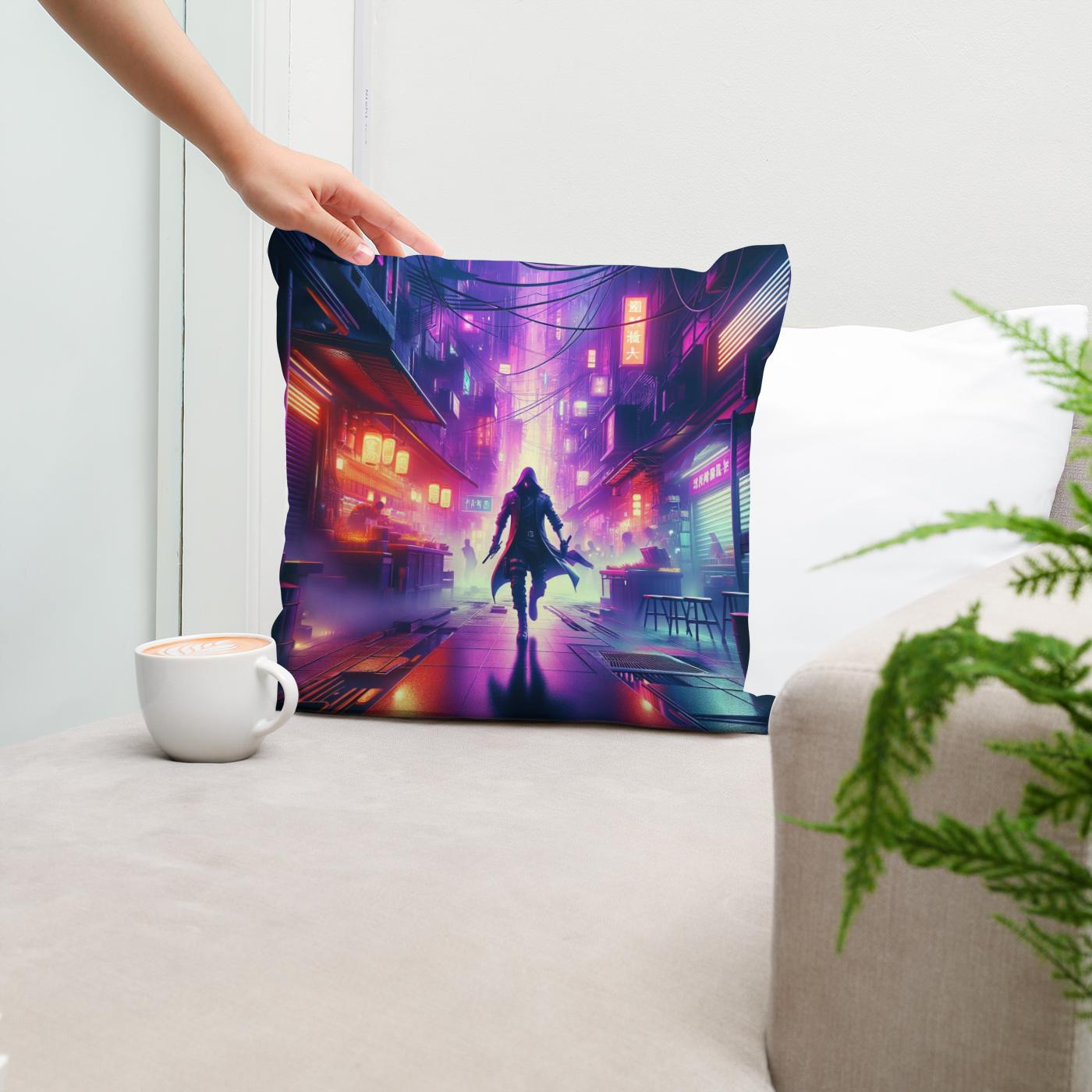 Neon Shadow Cotton Cushion