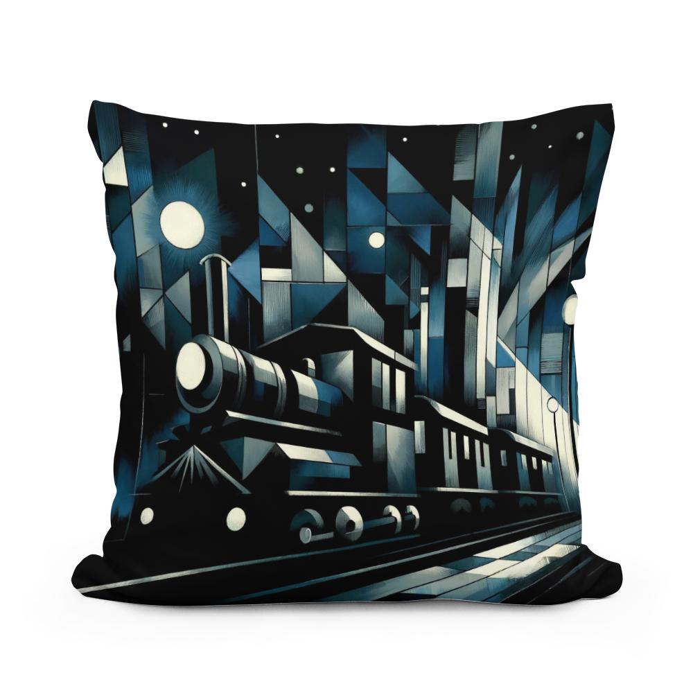 Cubist Night Express Cotton Cushion