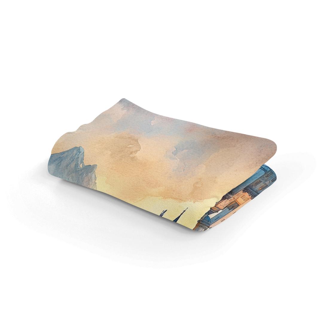 Enigmatic Sunset Castle Blanket