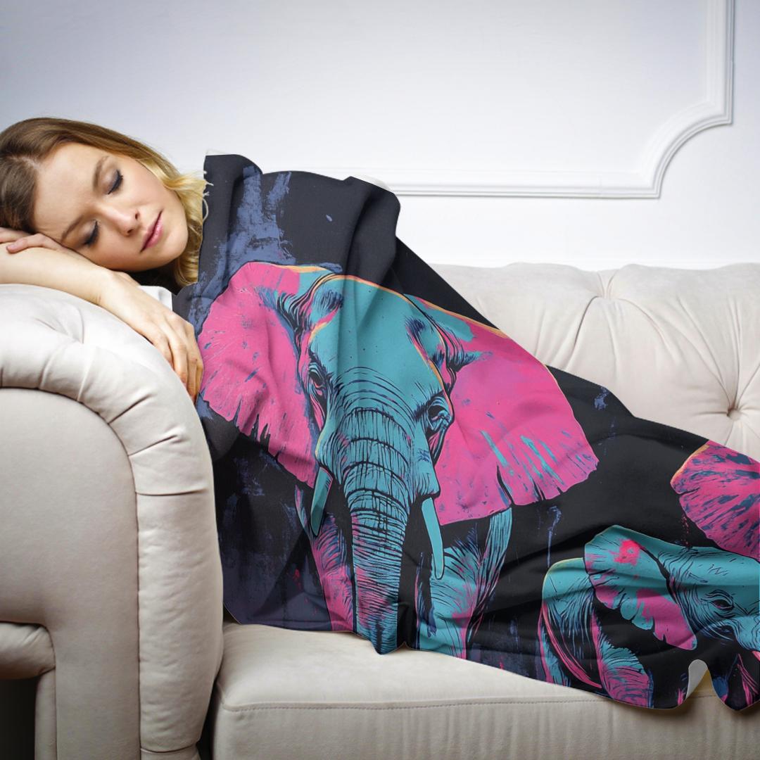 Elephant Family Harmony Blanket