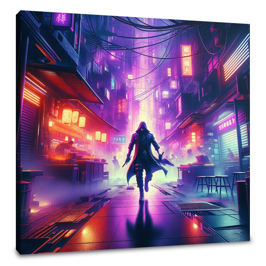 Neon Shadow Canvas