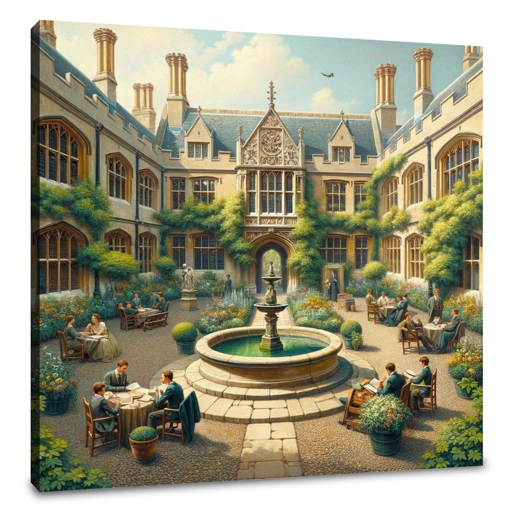Cambridge Courtyard Contemplation Canvas