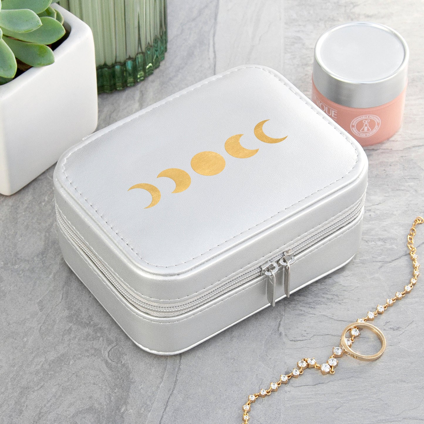 Silver Lunar Cycle Jewellery Case