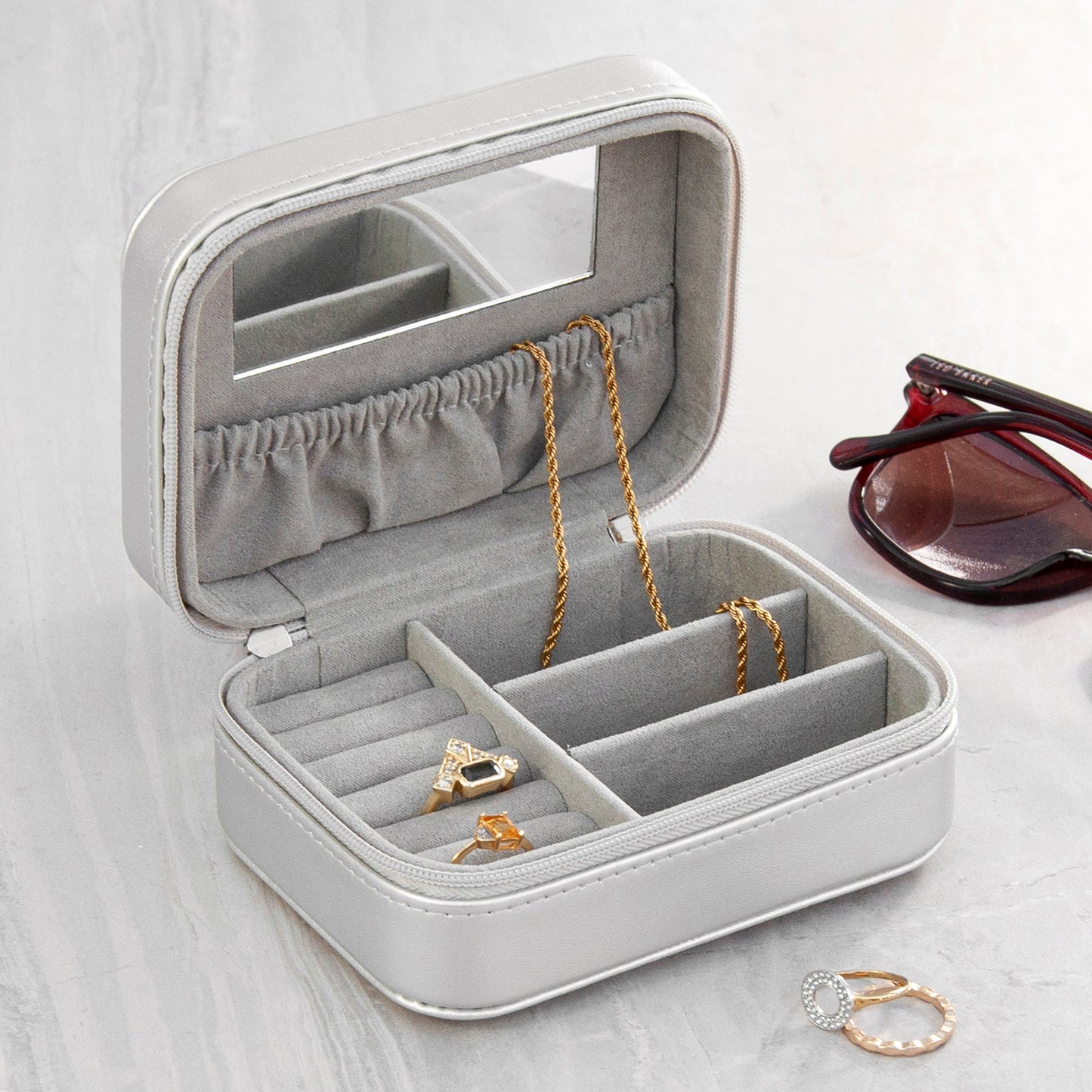 Sparkly Silver Sunset Jewellery Case