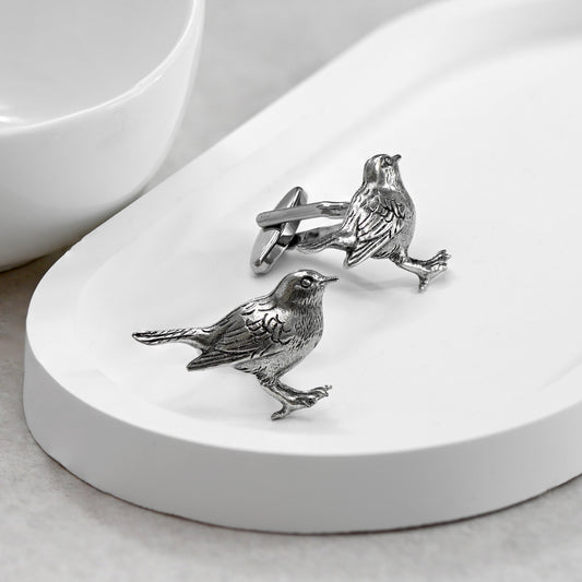 Men's Large Garden Robin Cufflinks