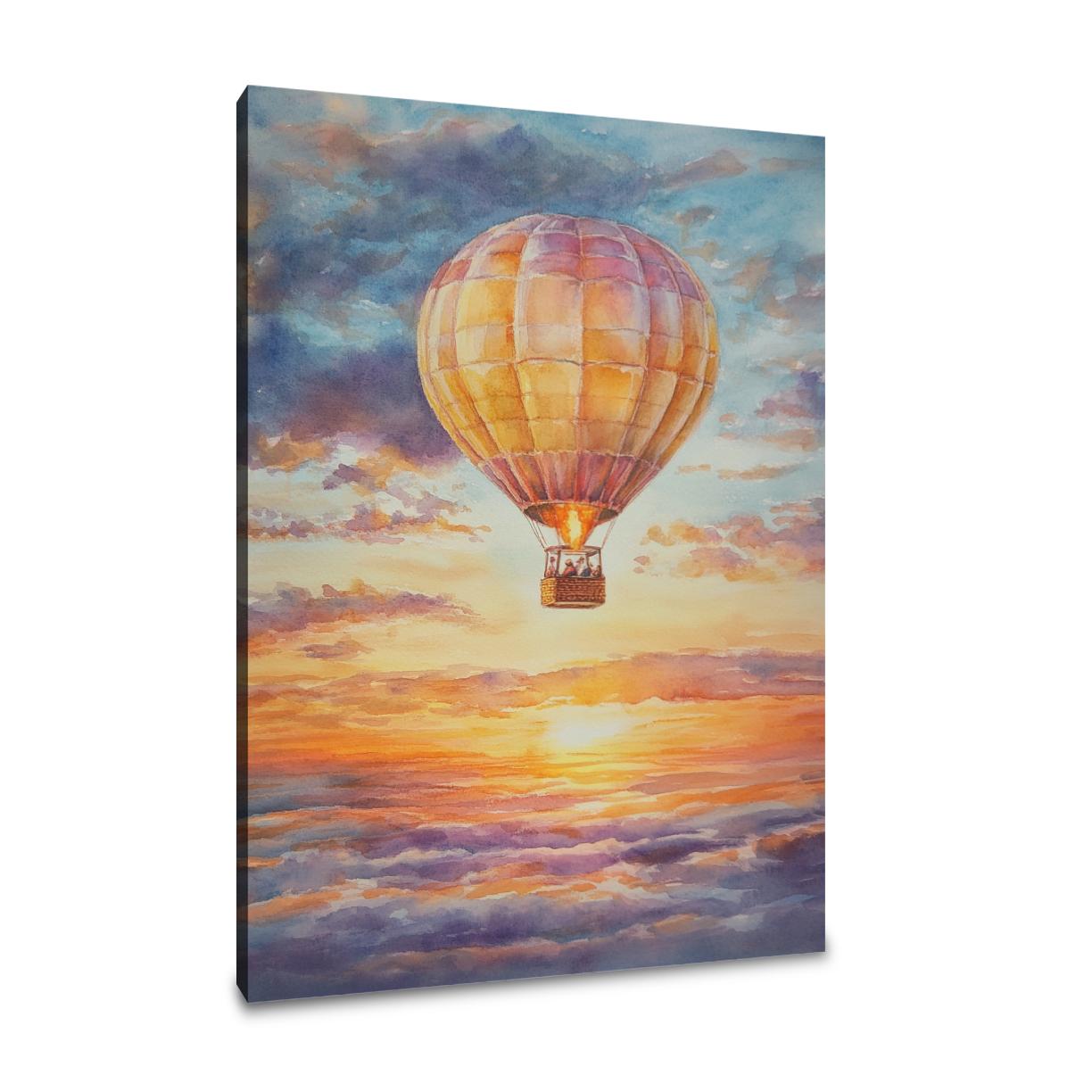 Nostalgic Sunset Balloon Canvas