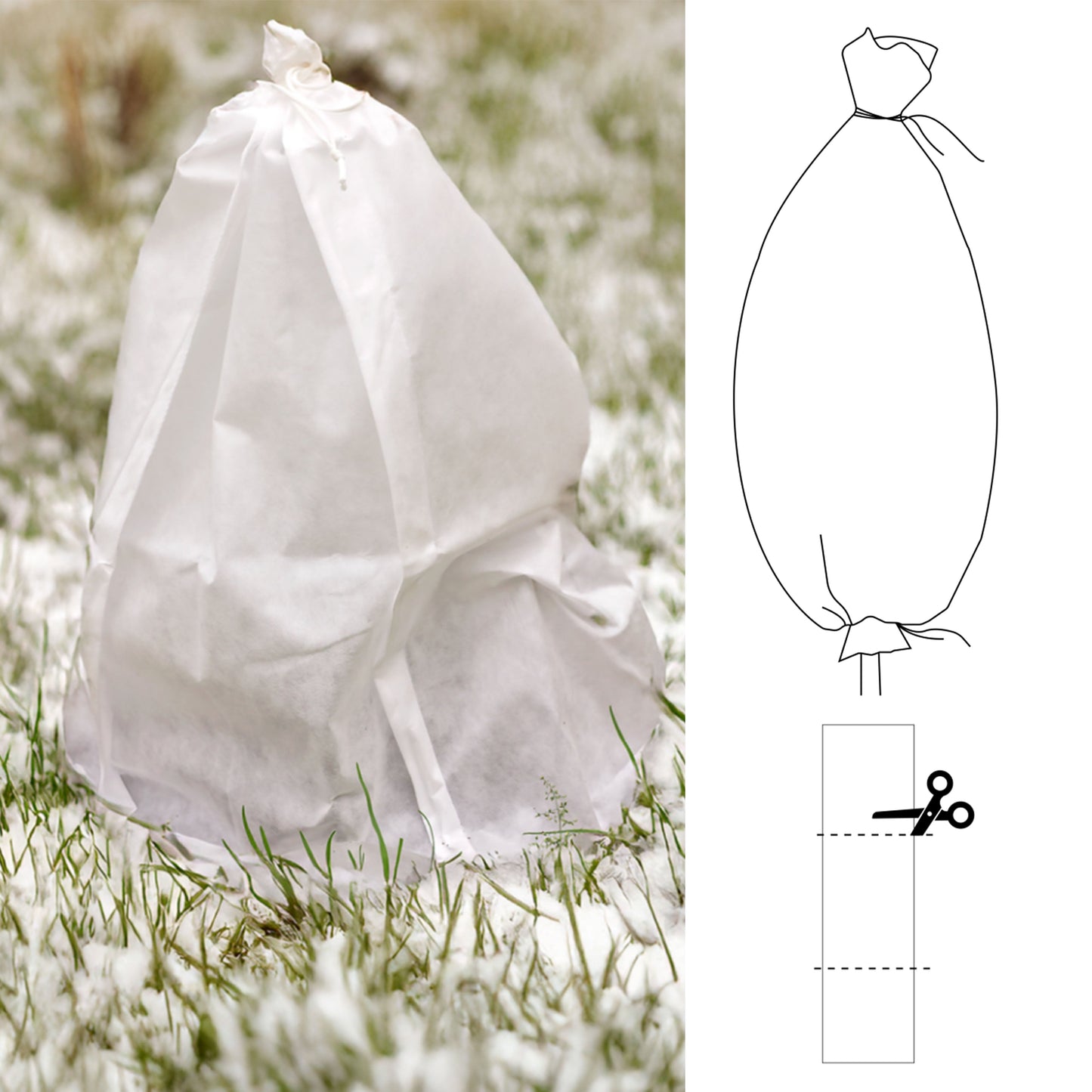 Protective Plant Cover, 50gsm Sleeve, Diameter: 38 cm, Size: 0.6m x 10 m