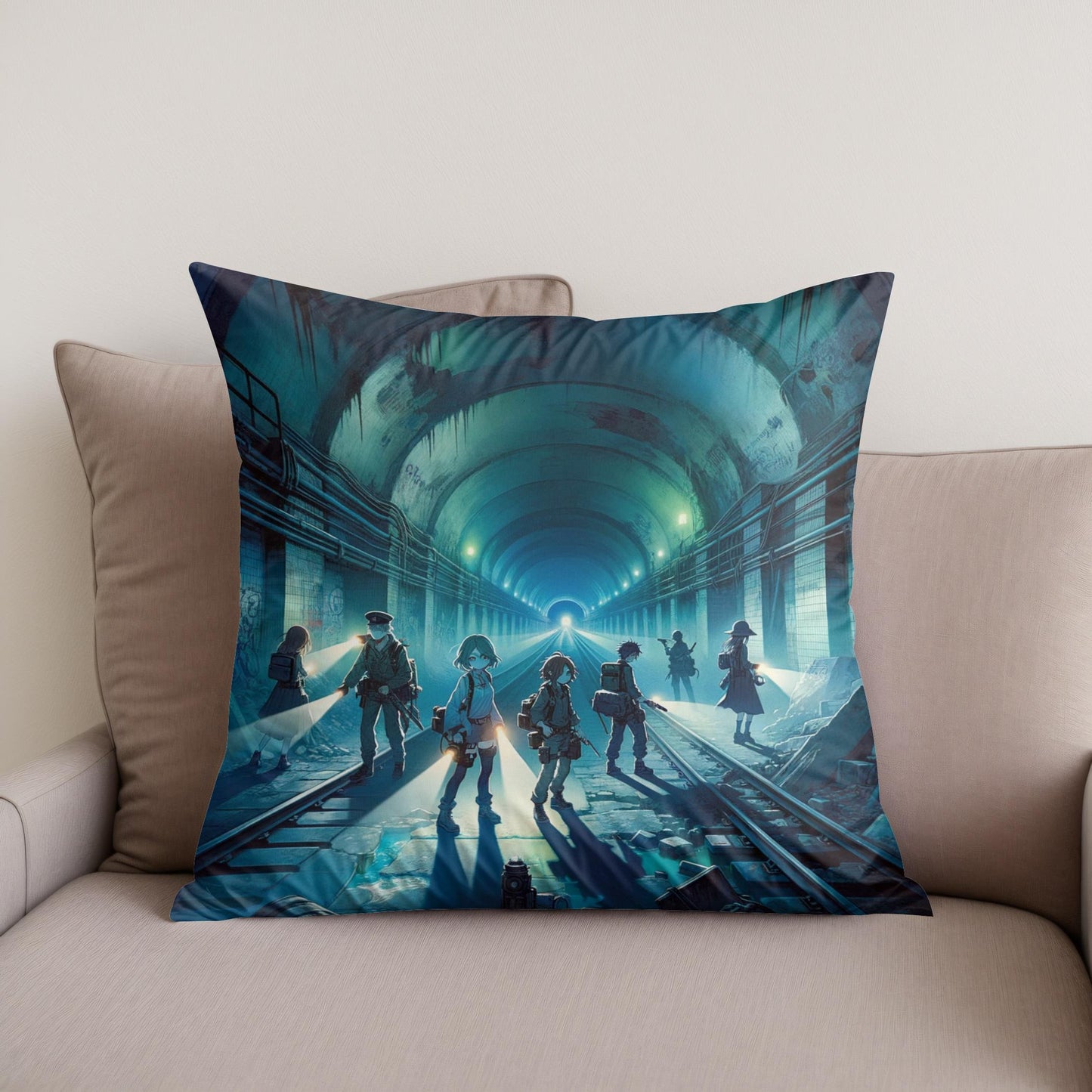 Subway Shadows Cotton Cushion