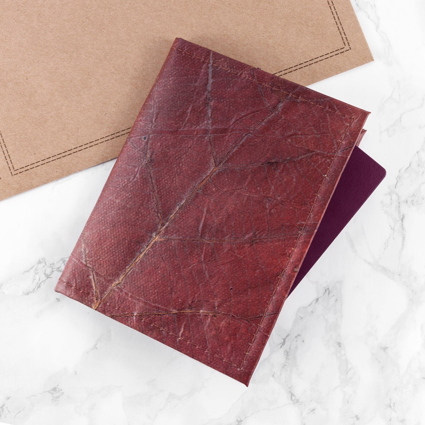 Vegan Teak Leaf Leather Passport Covers