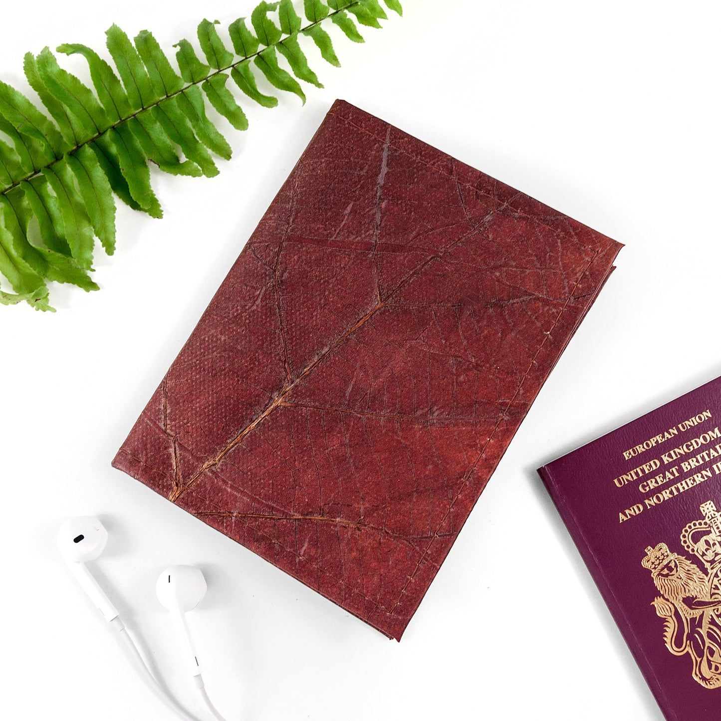 Vegan Teak Leaf Leather Passport Covers