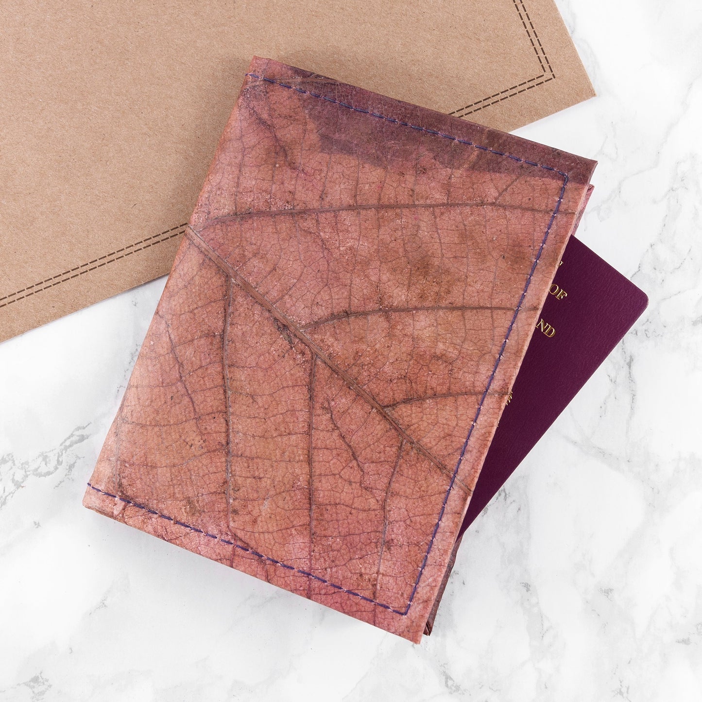 Vegan Teak Leaf Leather Passport Covers