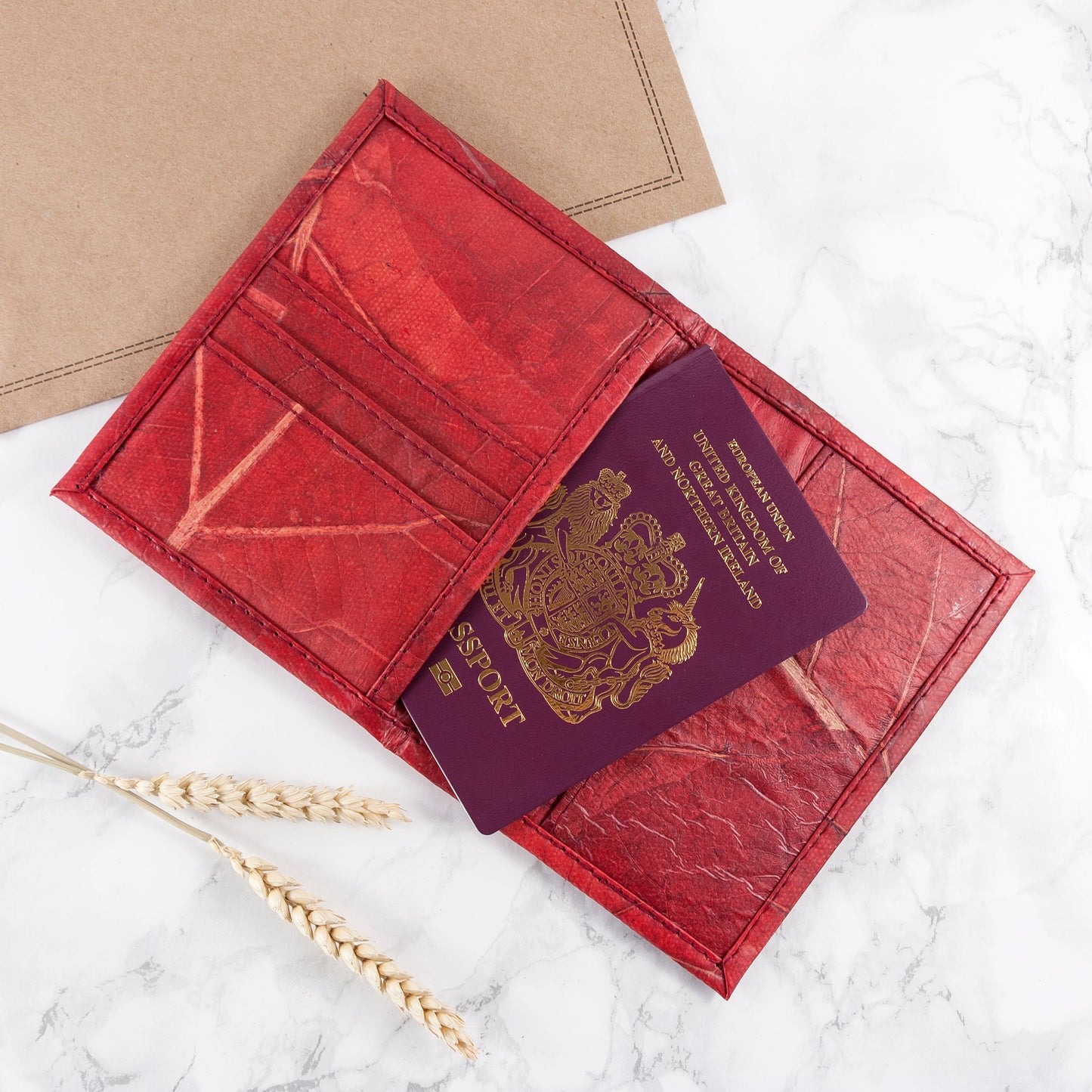 Vegan Teak Leaf Leather Passport Covers
