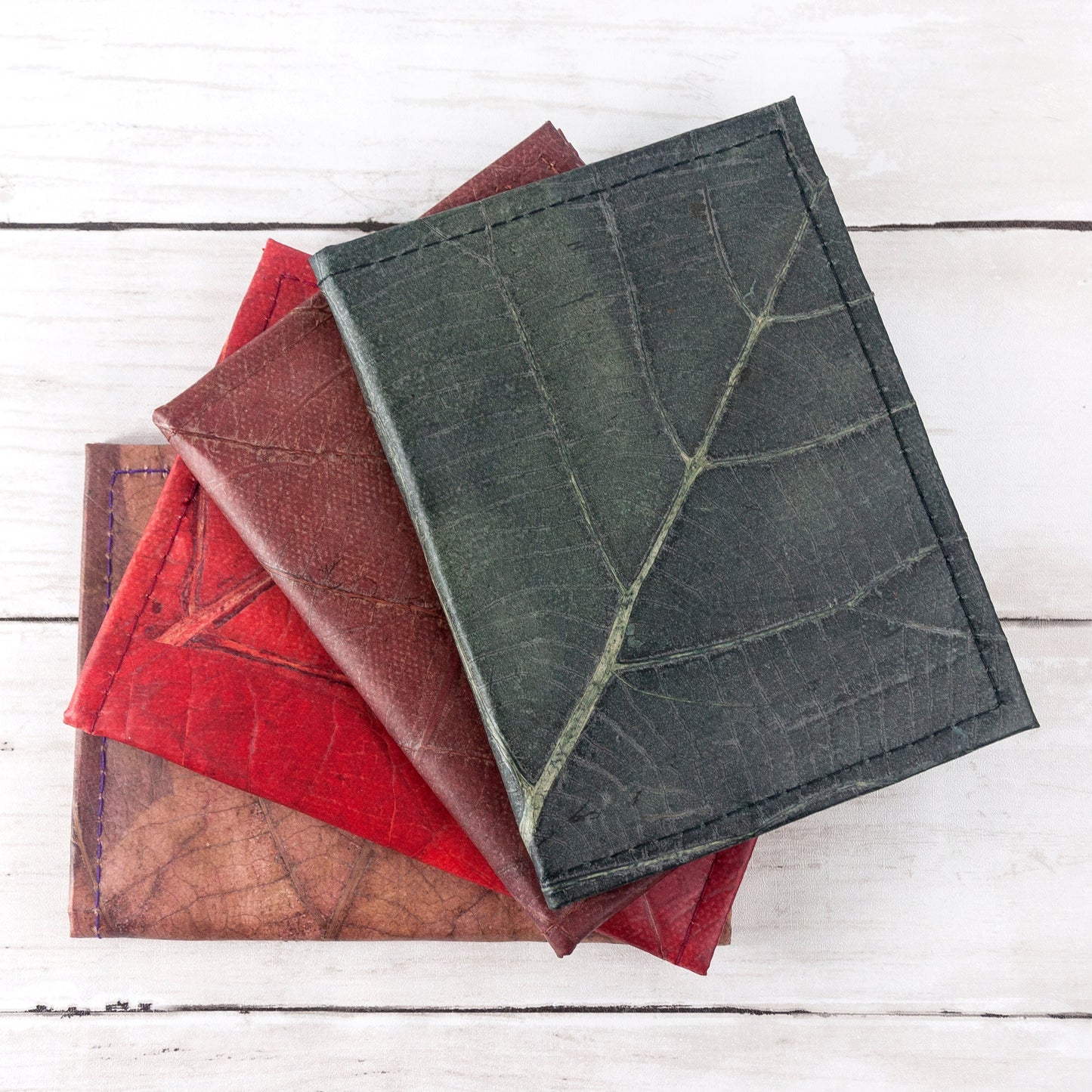 Vegan Teak Leaf Leather Passport Covers