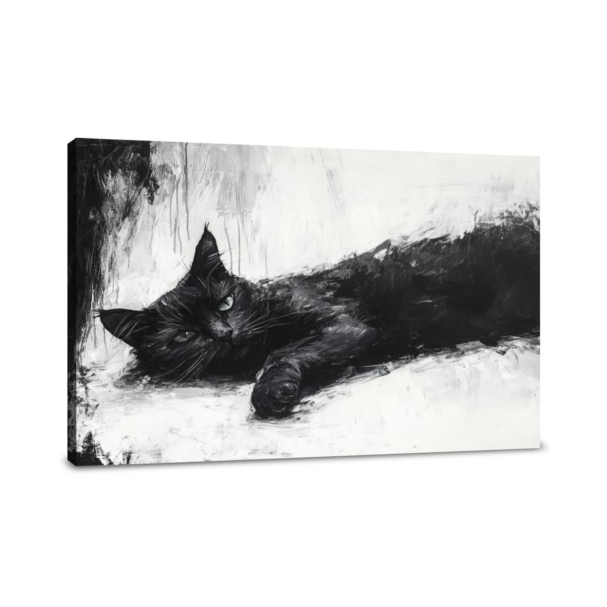 Black Cat Serenity Canvas