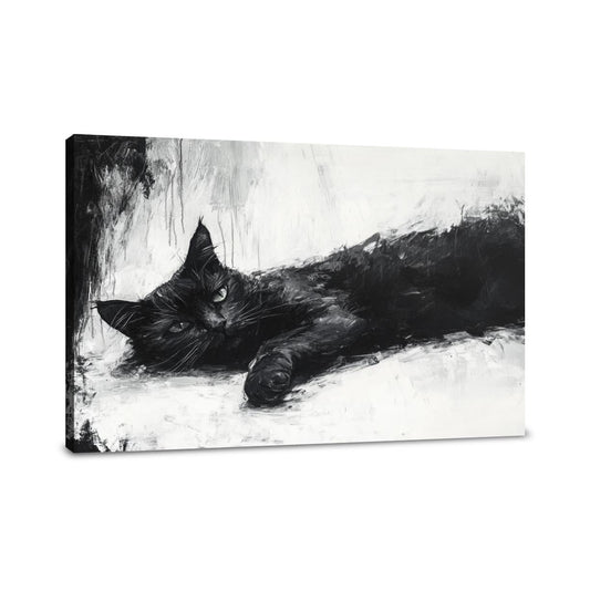 Black Cat Serenity Canvas
