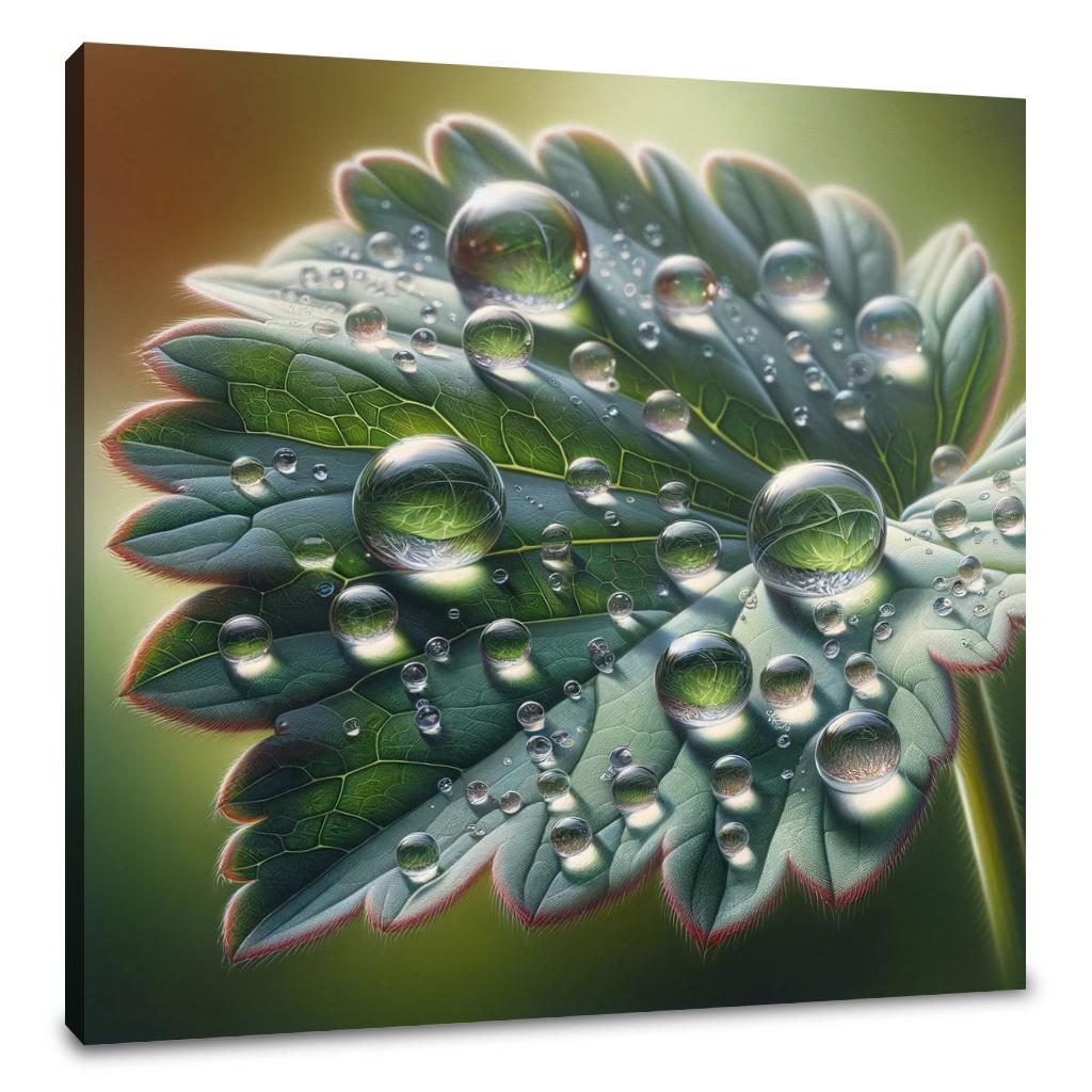 Rain-Kissed Leaf Canvas