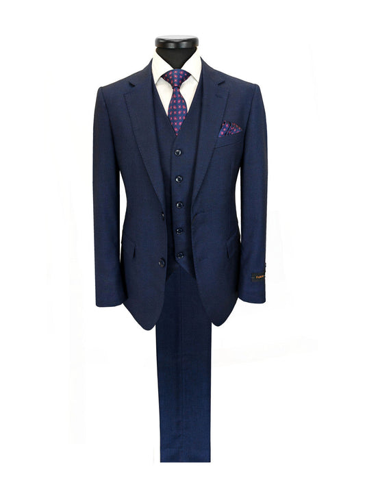 Navy Blue 2 Button 3-Piece Slim Fit Suit
