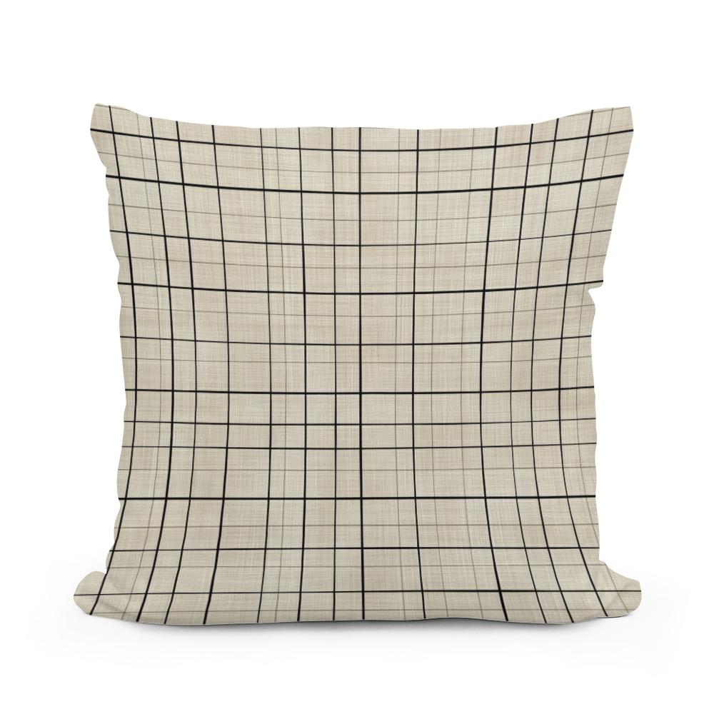 Elegant Grid Cotton Cushion